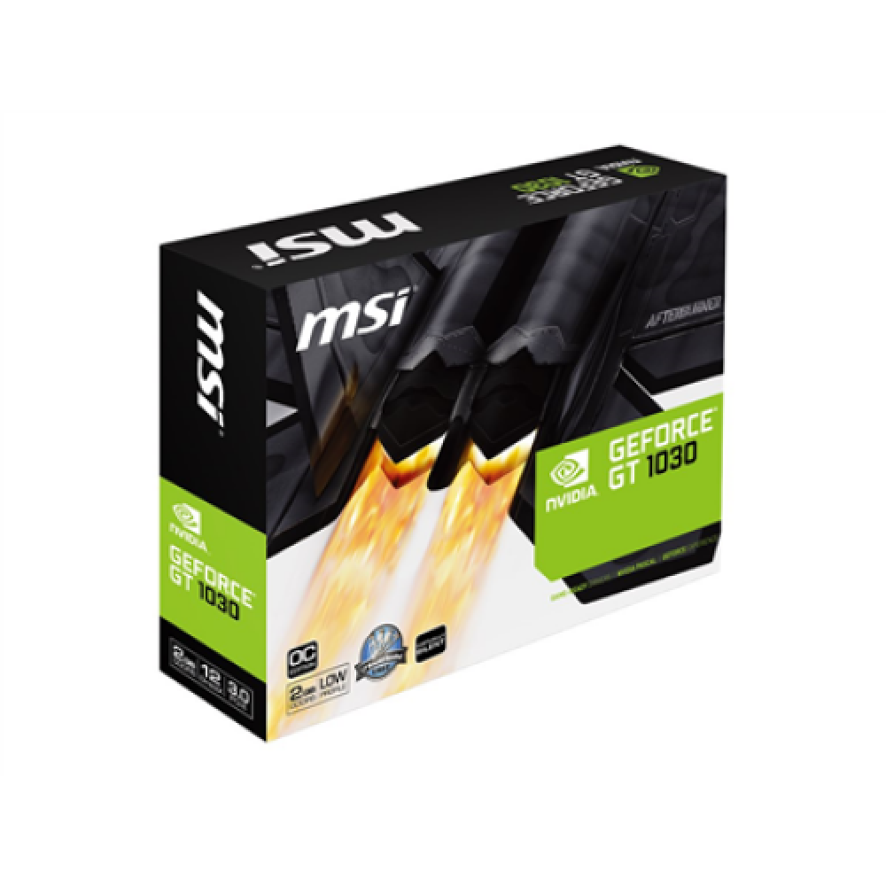MSI , GeForce GT 1030 2GHD4 LP OC , NVIDIA , 2 GB , GeForce GT 1030 , DDR4 , HDMI ports quantity 1 , PCI Express 3.0 x16 (uses x4) , Memory clock speed 2100 MHz