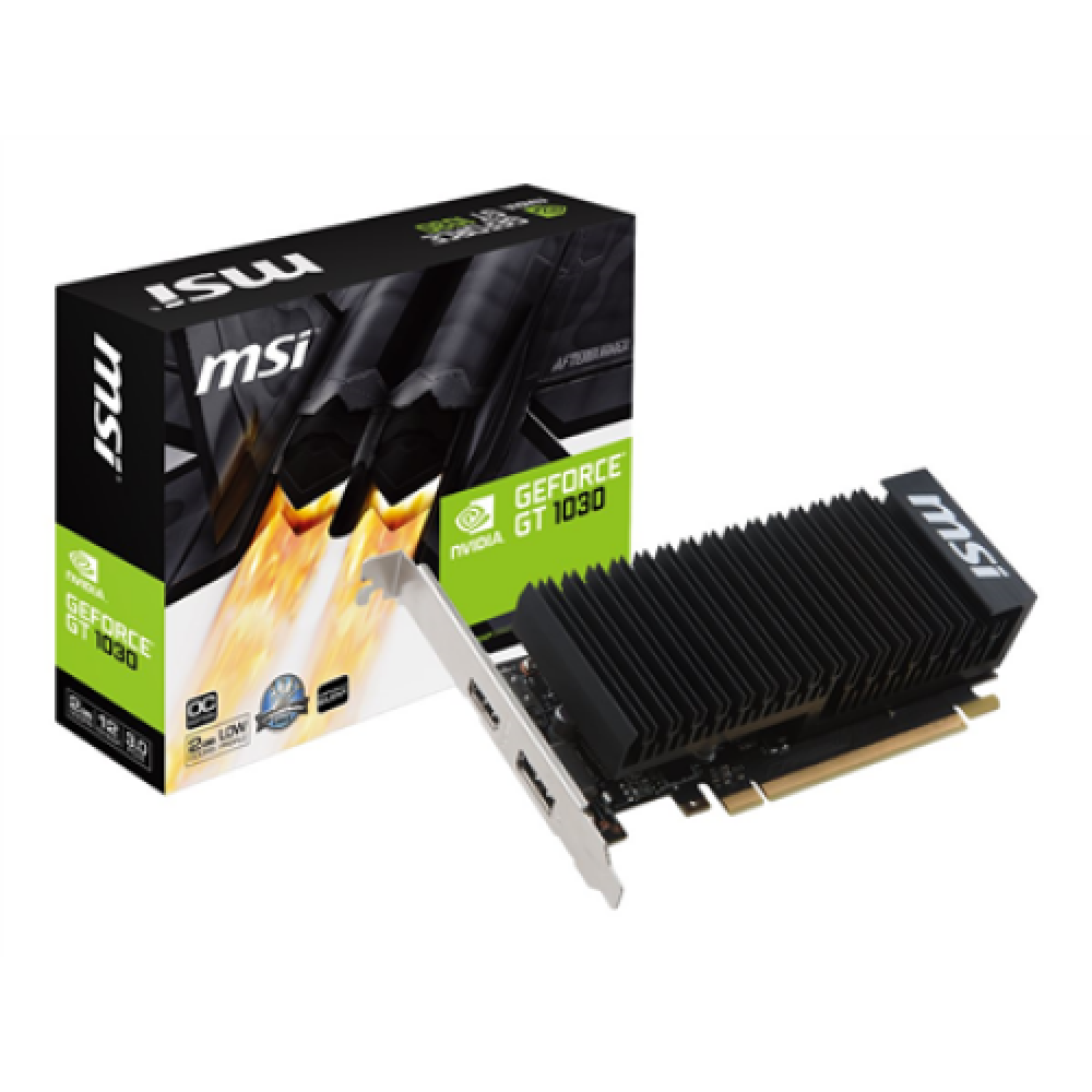 MSI , GeForce GT 1030 2GHD4 LP OC , NVIDIA , 2 GB , GeForce GT 1030 , DDR4 , HDMI ports quantity 1 , PCI Express 3.0 x16 (uses x4) , Memory clock speed 2100 MHz