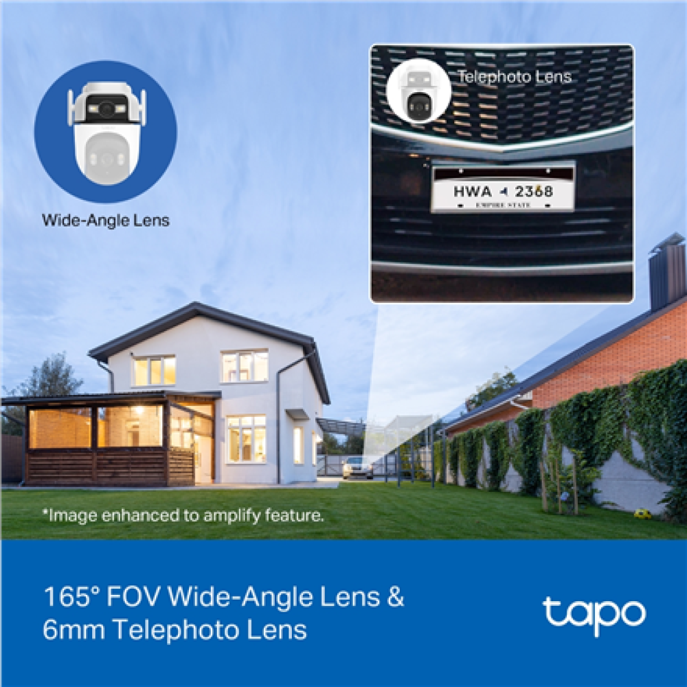 TP-LINK , Dual Lens Security Wi-Fi Camera , Tapo C545D , Dome , 3 MP , 6mm , IP66 , H.264 , MicroSD, up to 512 GB