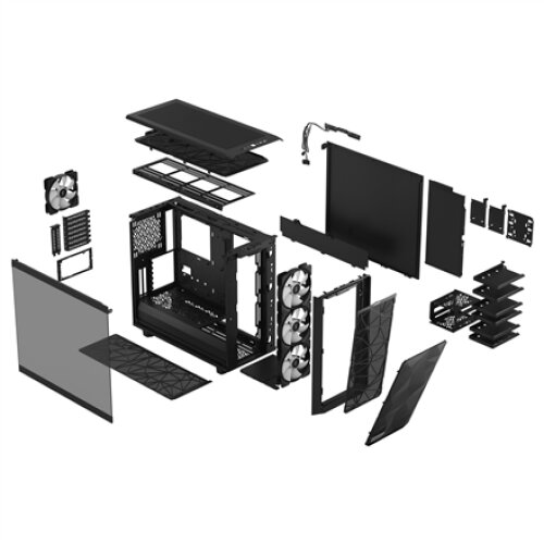 Fractal Design , Meshify 2 RGB TG Light Tint , Side window , Black , E-ATX , Power supply included No , ATX