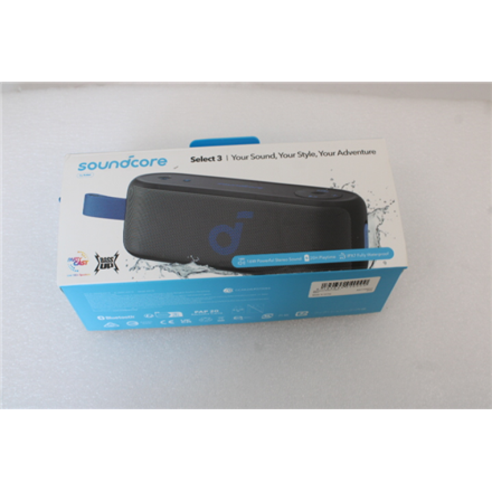 SALE OUT. Anker Soundcore Select 3 Bluetooth Speaker, Black , Anker Soundcore , Portable Bluetooth Speaker , Select 3 , DEMO , 16 W , Bluetooth , Black , Portable , Wireless connection