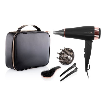 ETA , Hair Care Gift Set , ETA732090020 Fenité , 2200 W , Number of temperature settings 3 , Ionic function , Diffuser nozzle , Black Edition