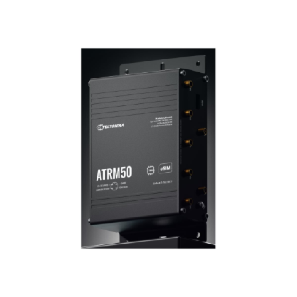 Teltonika 5G Router for Transportation , ATRM50 , 802.11ac , 10/100/1000 Mbit/s , Ethernet LAN (RJ-45) ports 3 , Mesh Support Yes , MU-MiMO Yes , 5G , Antenna type 4 x SMA for Mobile, 2 x RP-SMA for Wi-Fi, 1 x SMA for GNNS
