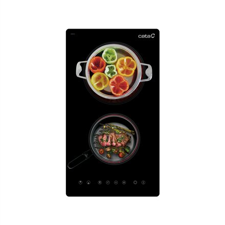 CATA Hob , TD 3002 BK , Vitroceramic , Number of burners/cooking zones 2 , Touch , Timer , Black