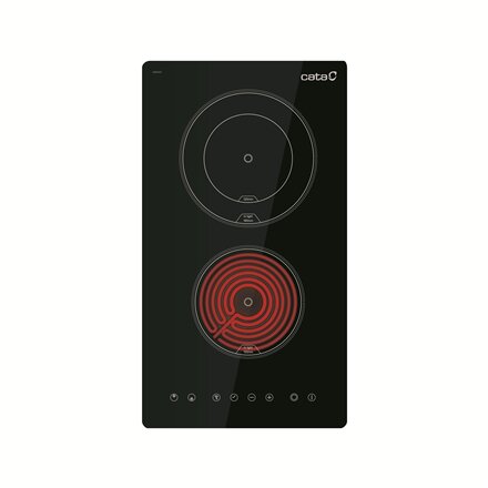 CATA Hob , TD 3002 BK , Vitroceramic , Number of burners/cooking zones 2 , Touch , Timer , Black