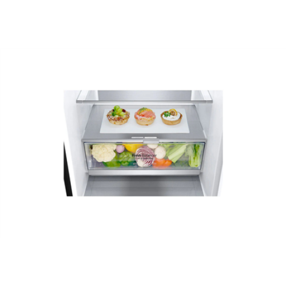 LG Refrigerator GBB72MCUGN Energy efficiency class D Free standing Combi Height 203 cm No Frost system Fridge net capacity 277 L Freezer net capacity 107 L Display 35 dB Black