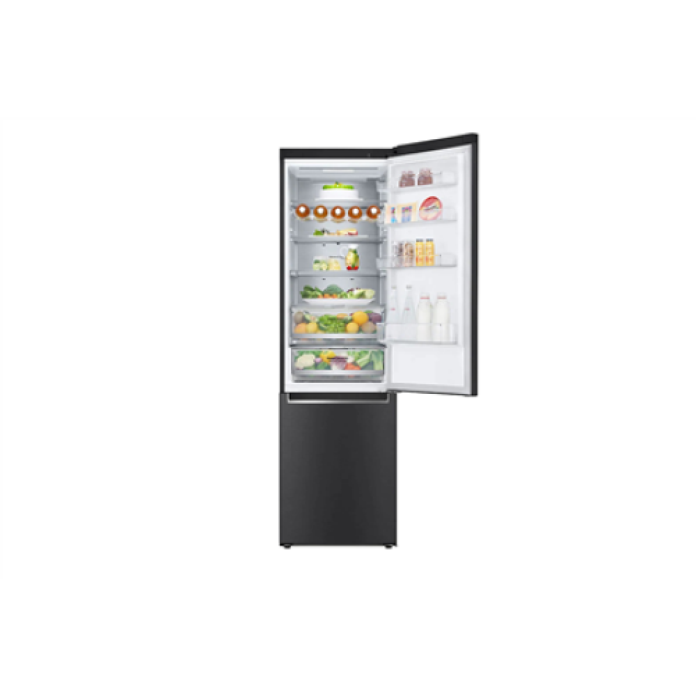 LG Refrigerator GBB72MCUGN Energy efficiency class D Free standing Combi Height 203 cm No Frost system Fridge net capacity 277 L Freezer net capacity 107 L Display 35 dB Black