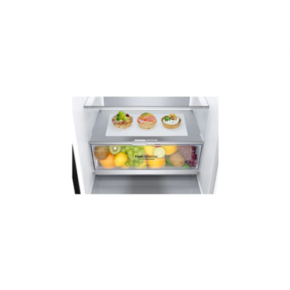 LG Refrigerator GBB72MCUGN Energy efficiency class D Free standing Combi Height 203 cm No Frost system Fridge net capacity 277 L Freezer net capacity 107 L Display 35 dB Black