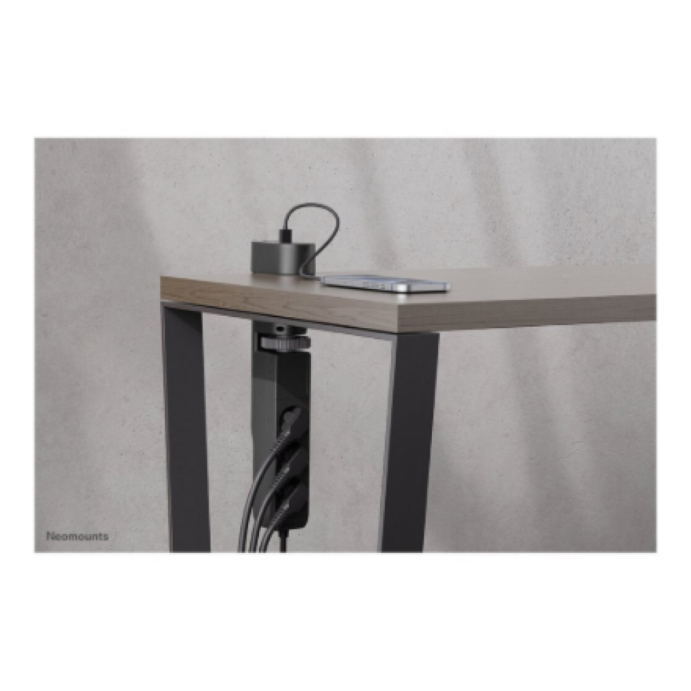 Neomounts , Desk socket with clamp and USB-C and USB-A ports - Quick charge , DS22-840BL6 , Black