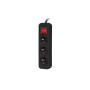 Lanberg Cable Power Strip, 3X French Outlets with Switch, Quality-Grade Copper, 1.5 m , PS1-03E-0150-BK