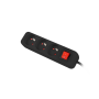 Lanberg Cable Power Strip, 3X French Outlets with Switch, Quality-Grade Copper, 1.5 m , PS1-03E-0150-BK