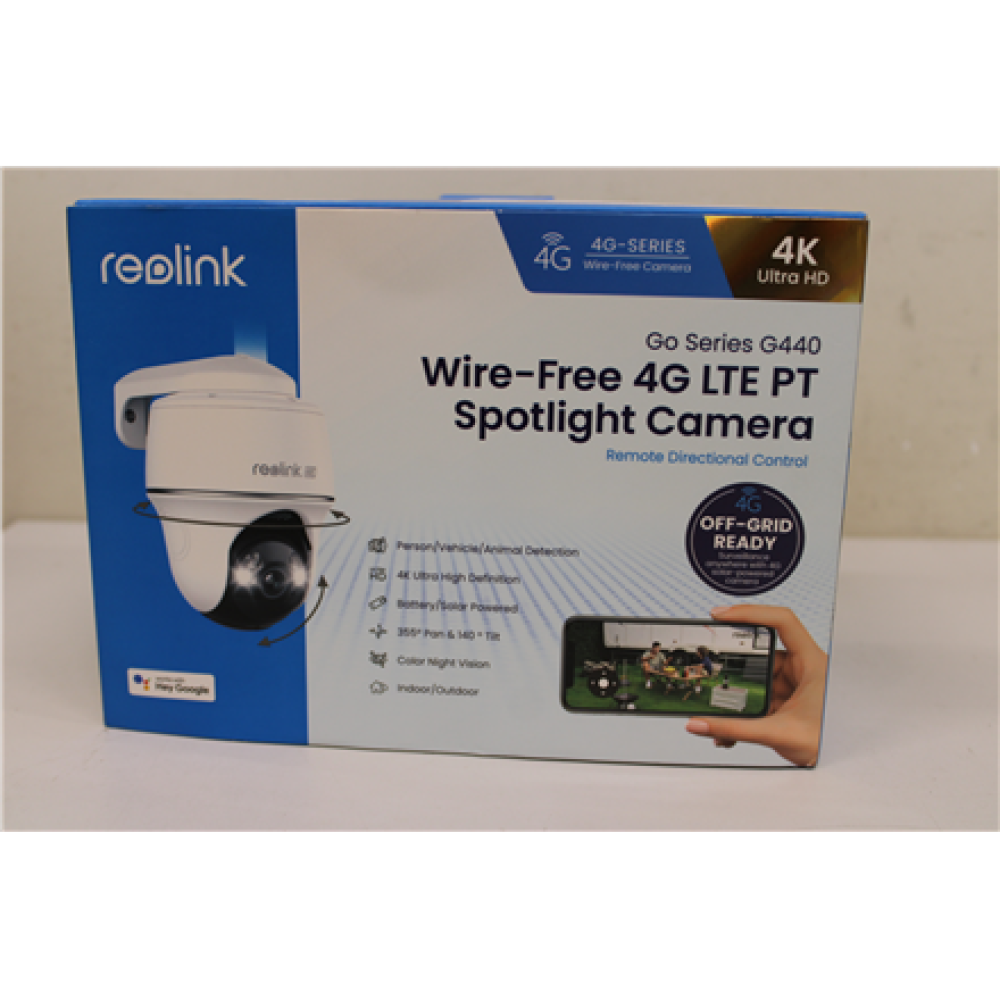 SALE OUT. , Reolink , 4K 4G LTE Wire Free Camera , Go Series G440 , 12 month(s) , Dome , 8 MP , Fixed , IP64 , H.265 , MicroSD (Max. 128GB) , REFURBISHED
