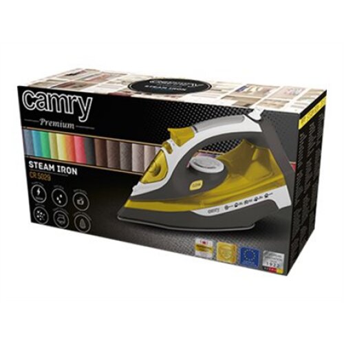 Camry , Iron , CR 5029 , Steam Iron , 2400 W , Continuous steam 40 g/min , Steam boost performance 70 g/min , White/Black/Gold