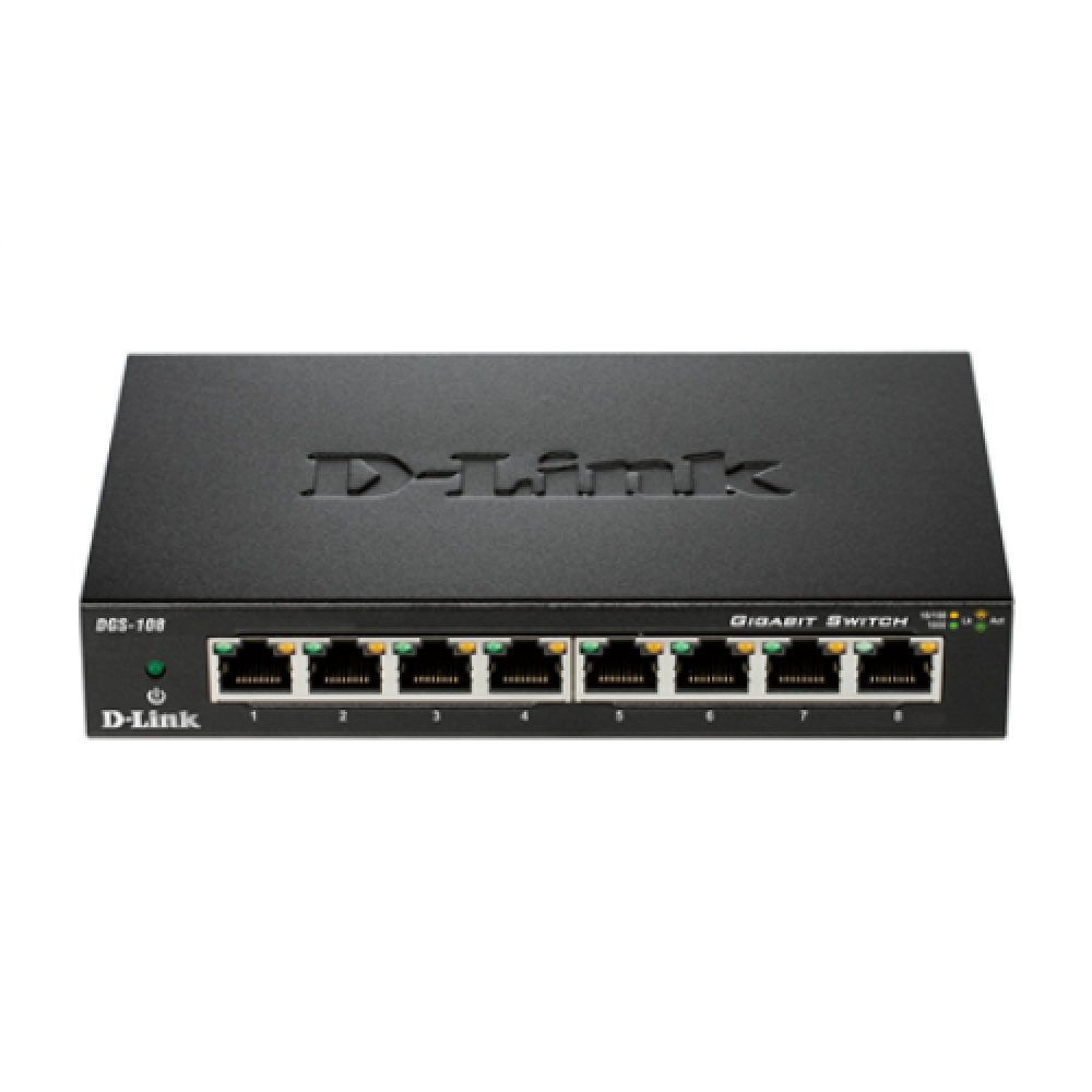 D-Link , Switch , DGS-108/E , Unmanaged , Desktop , Gigabit Ethernet (copper) ports quantity 8 , 60 month(s)