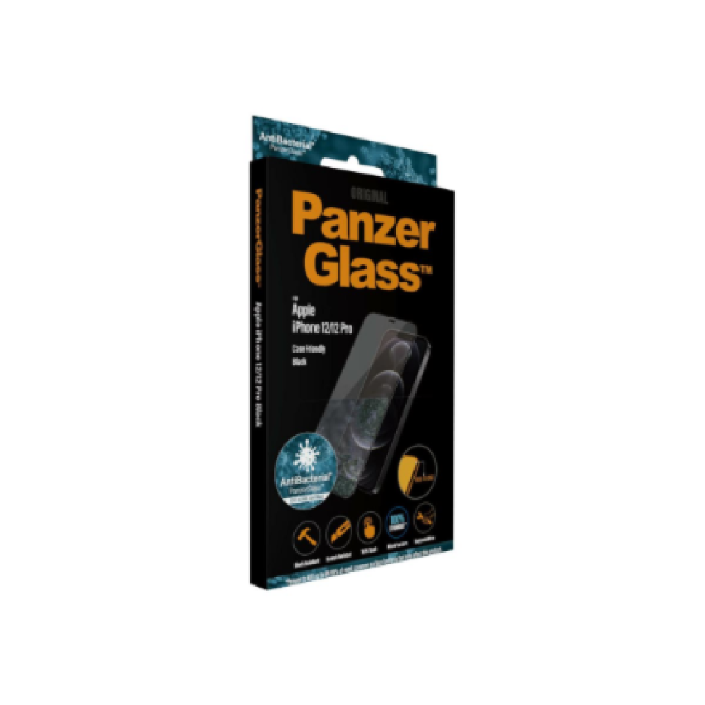 PanzerGlass , Apple , For iPhone 12/12 Pro , Glass , Black , 100% touch; The coating is non-toxic , Case Friendly