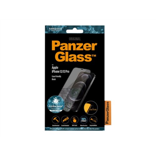 PanzerGlass , Apple , For iPhone 12/12 Pro , Glass , Black , 100% touch; The coating is non-toxic , Case Friendly