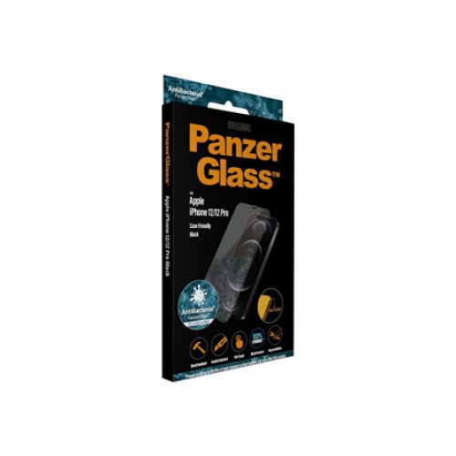 PanzerGlass , Apple , For iPhone 12/12 Pro , Glass , Black , 100% touch; The coating is non-toxic , Case Friendly