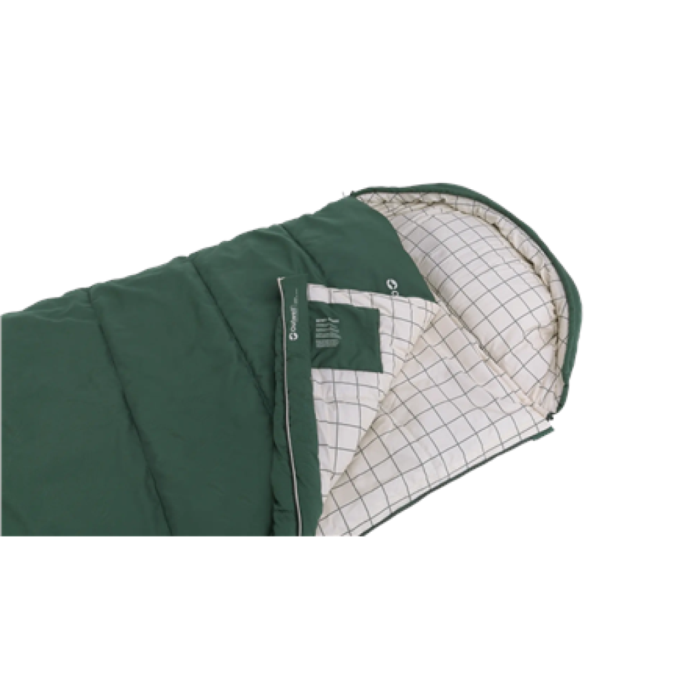 Outwell Camper Prime Green , Sleeping Bag , 235 x 90 cm , -15 to 5 °C , Right Zipper