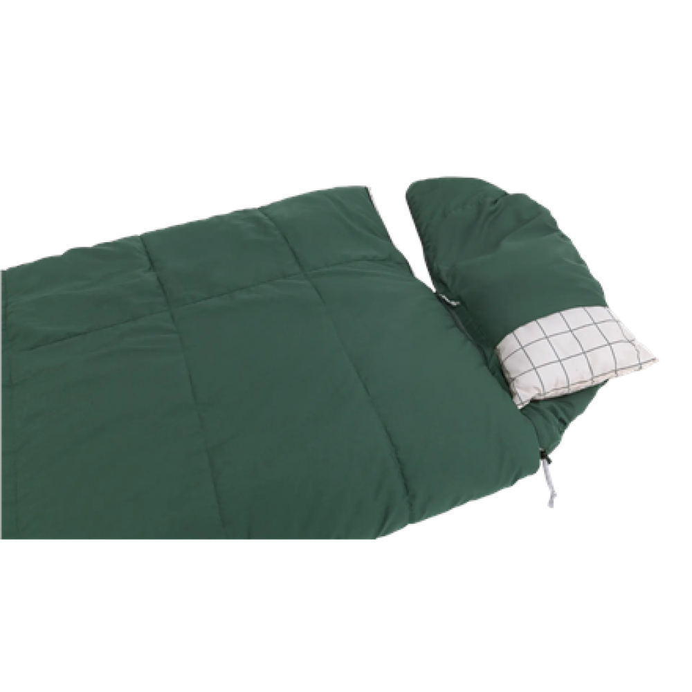 Outwell Camper Prime Green , Sleeping Bag , 235 x 90 cm , -15 to 5 °C , Right Zipper