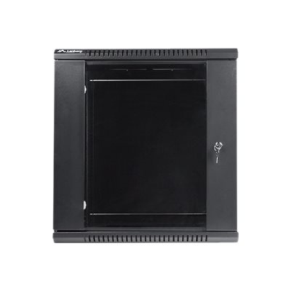 Lanberg , Rack cabinet 19 wall-mount 12U/600x450 (flat pack) with glass door , WF01-6412-10B , Black