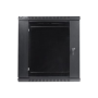Lanberg , Rack cabinet 19 wall-mount 12U/600x450 (flat pack) with glass door , WF01-6412-10B , Black