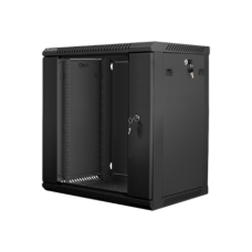 Lanberg , Rack cabinet 19 wall-mount 12U/600x450 (flat pack) with glass door , WF01-6412-10B , Black