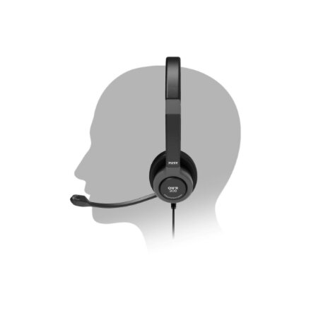 PORT CONNECT , Stereo USB Headphone PRO ONR 300 , Wired , On-ear , Black , Noise canceling