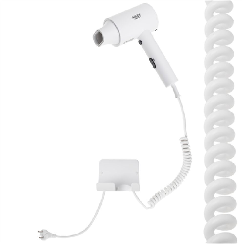 Adler Wall-Mount Hair Dryer , AD 2285 , 2000 W , Number of temperature settings 3 , White