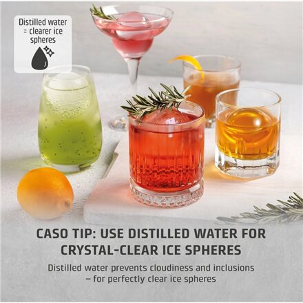 Caso Ice Cube Maker , Clear Ice Advanced , Power 130 W , Capacity 1.5 L , Matt Black