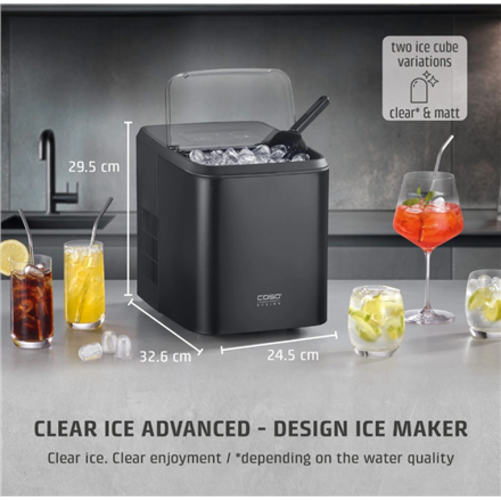 Caso Ice Cube Maker , Clear Ice Advanced , Power 130 W , Capacity 1.5 L , Matt Black