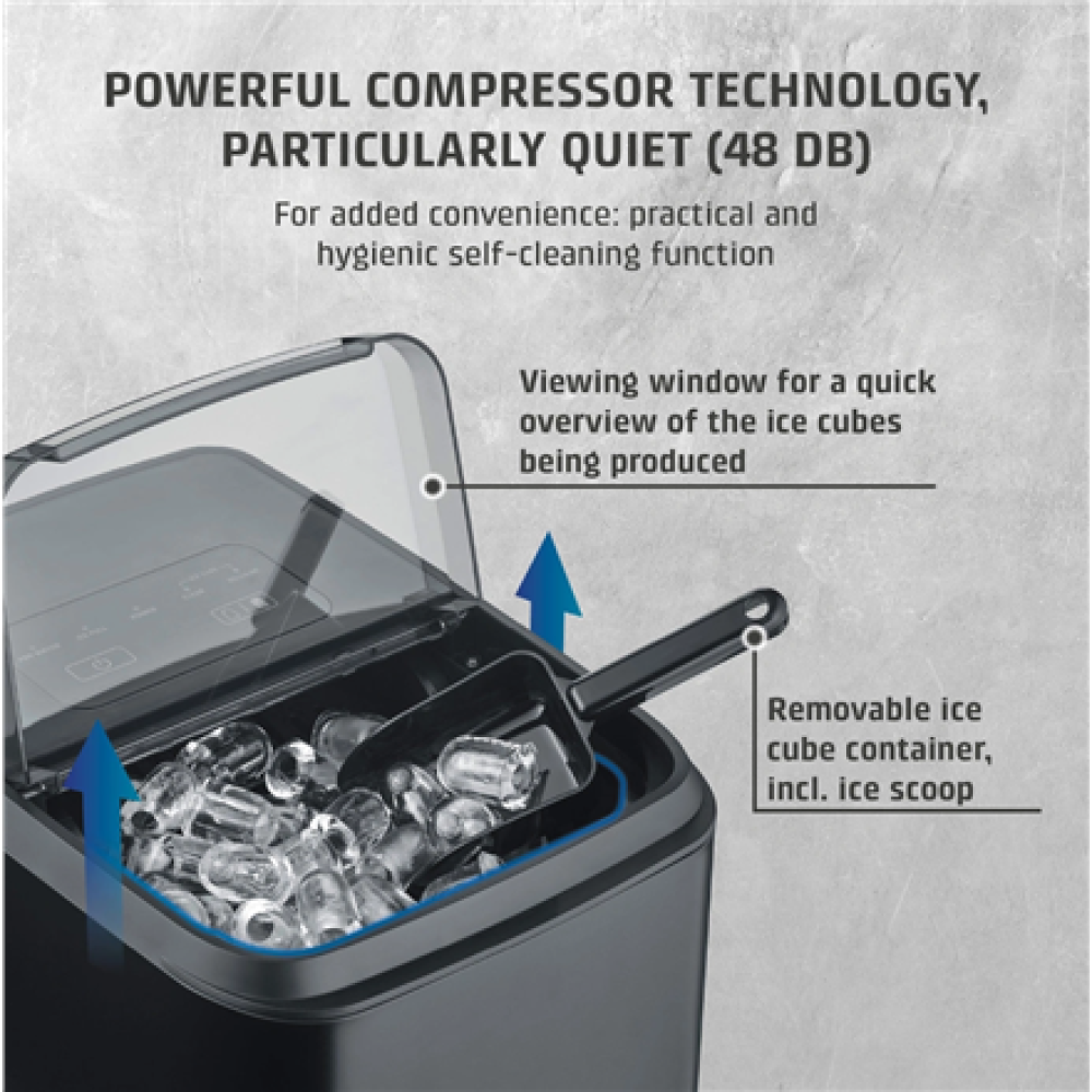 Caso Ice Cube Maker , Clear Ice Advanced , Power 130 W , Capacity 1.5 L , Matt Black