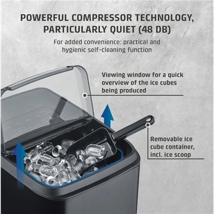 Caso Ice Cube Maker , Clear Ice Advanced , Power 130 W , Capacity 1.5 L , Matt Black