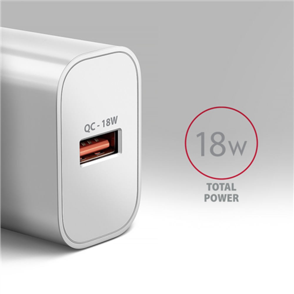 AXAGON Wallcharger 1x port USB-A, QC3.0/AFC/FCP/Apple, 18W , ACU-QC18W