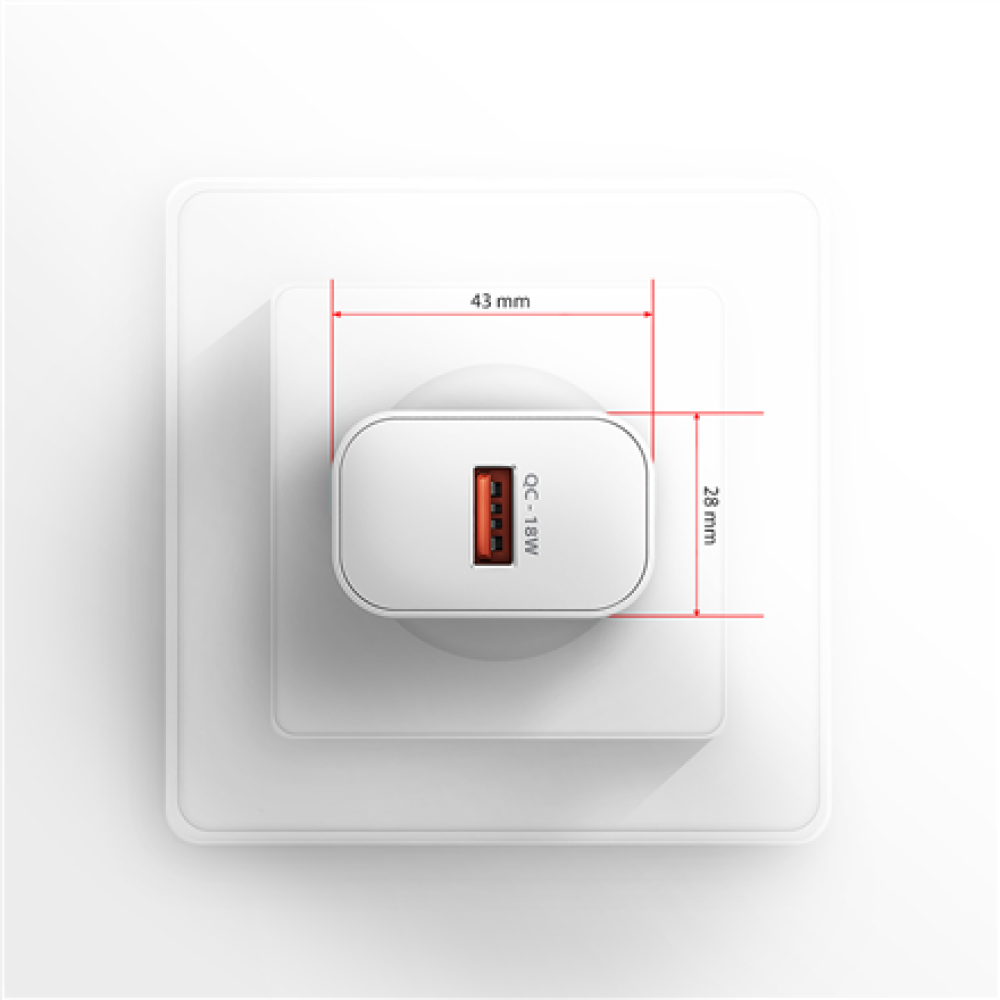 AXAGON Wallcharger 1x port USB-A, QC3.0/AFC/FCP/Apple, 18W , ACU-QC18W