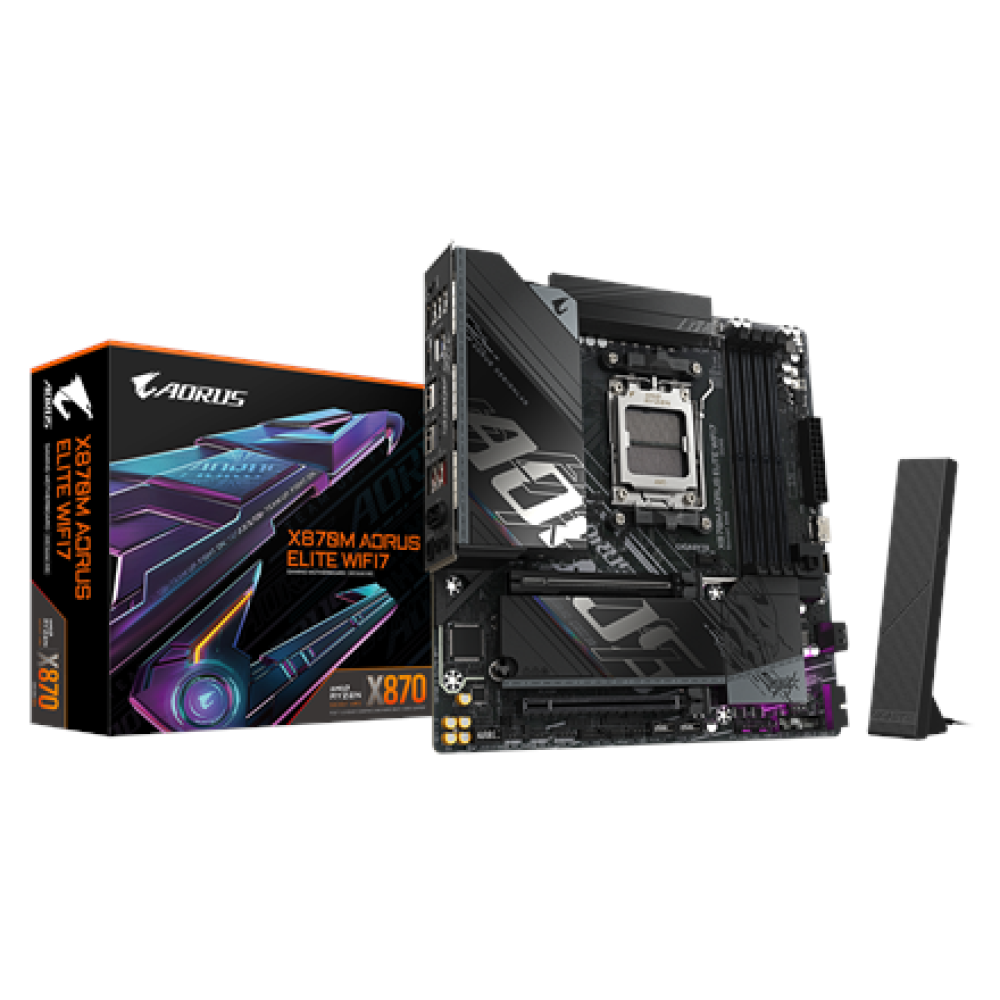 Gigabyte X870M AORUS ELITE WIFI7 , Processor family AMD , Processor socket AM5 , DDR5 , Supported hard disk drive interfaces SATA, M.2 , Number of SATA connectors 2