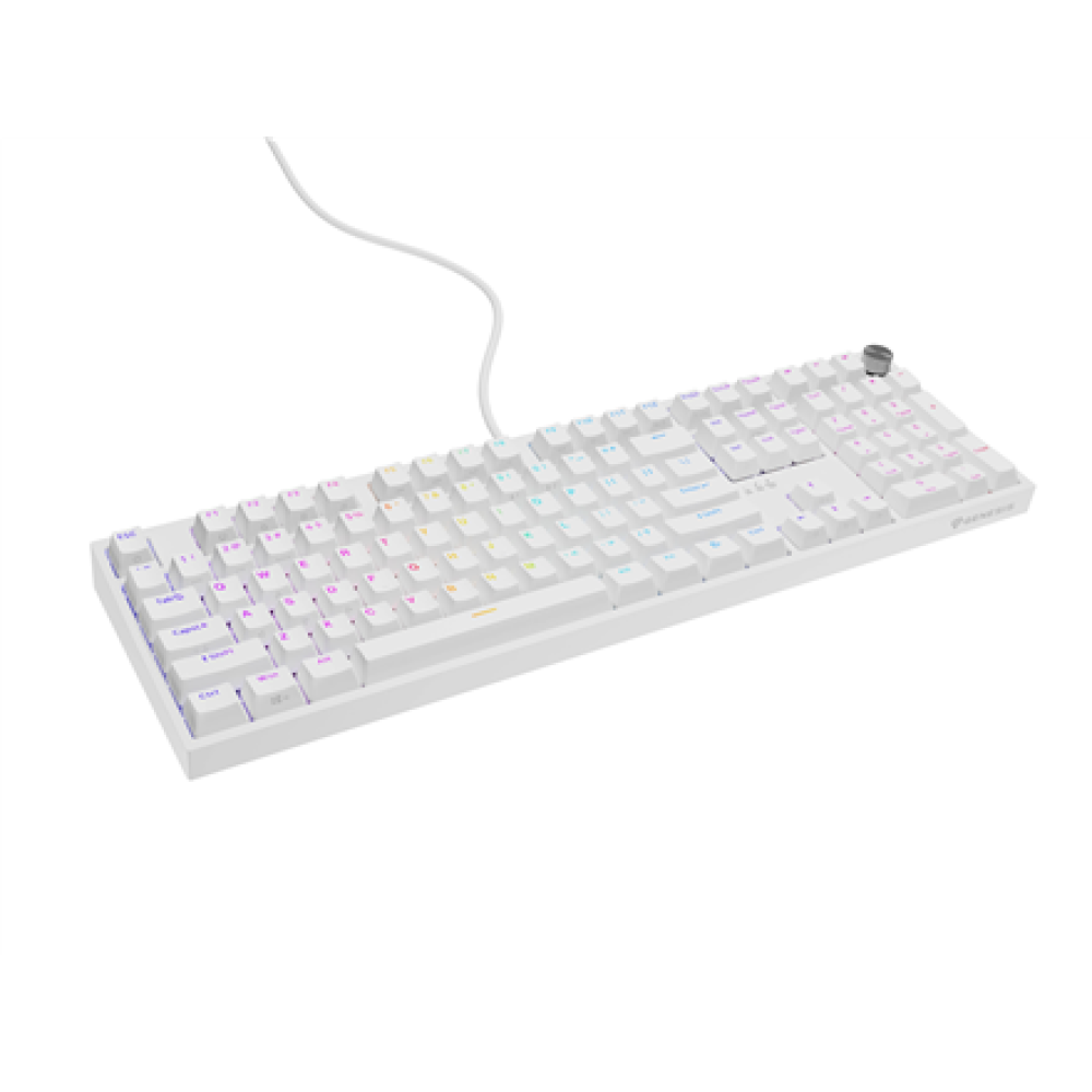 Genesis Thor 404 , Mechanical Gaming Keyboard , Wired , US , White , USB , Outemu Peach Silent