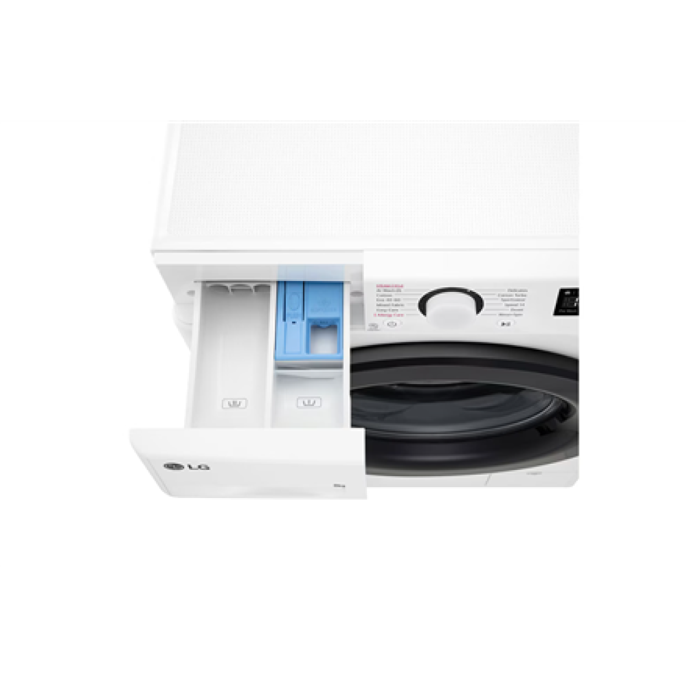 LG Washing machine , F2WR509SBW , Energy efficiency class A , Front loading , Washing capacity 9 kg , 1200 RPM , Depth 48 cm , Width 60 cm , Display , LED , Steam function , White