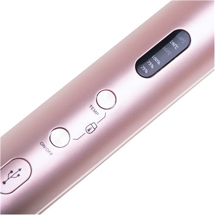 Adler Cordless Hair Straightener , AD 2327 , Ceramic heating system , Display LED , Temperature (min) 160 °C , Temperature (max) 220 °C , Pink