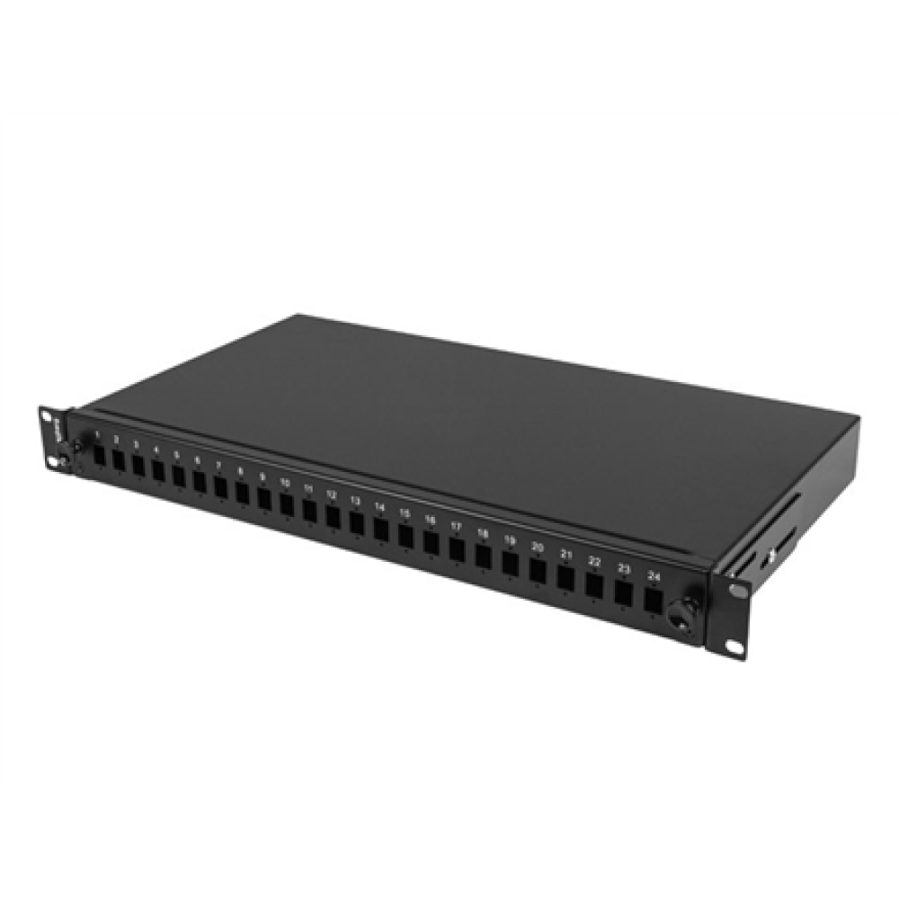 Lanberg Rackmount 19 1U Fiber Patch panel 24xSC Simplex/24XLC Duplex Black with Accessories , FOP1-24SS-LDB