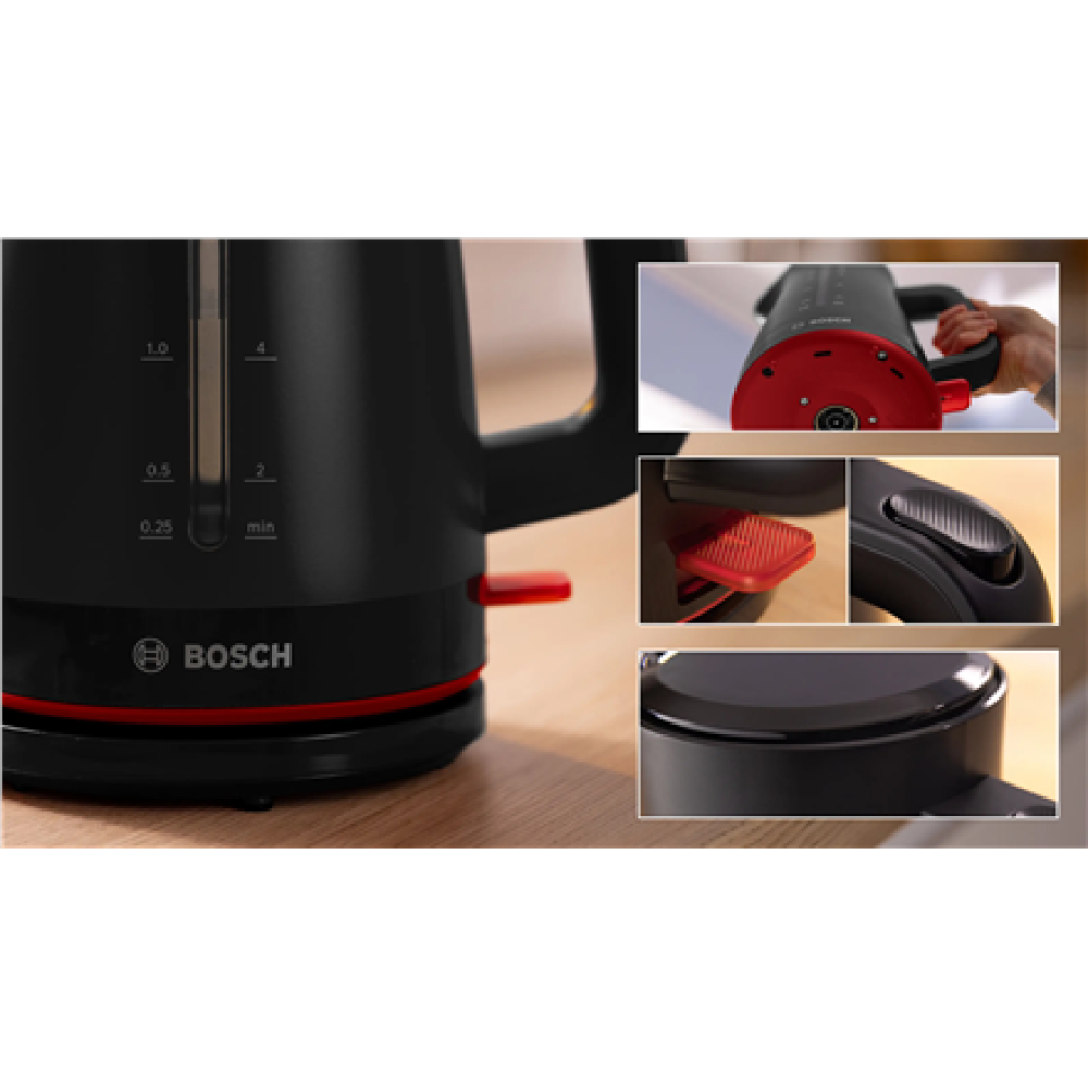 Bosch Kettle , TWK3M123 MyMoment , Electric , 2400 W , 1.7 L , Plastic , 360° rotational base , Black