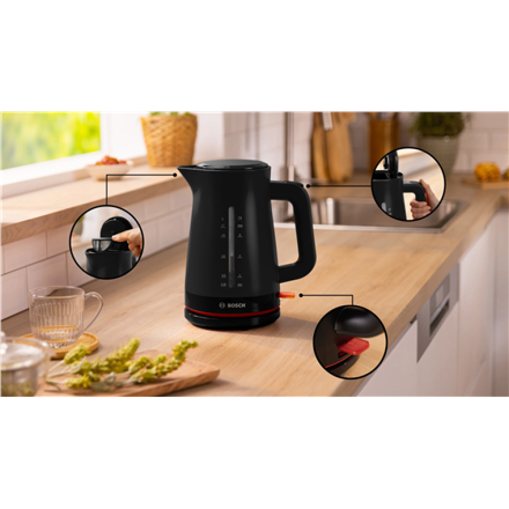 Bosch Kettle , TWK3M123 MyMoment , Electric , 2400 W , 1.7 L , Plastic , 360° rotational base , Black