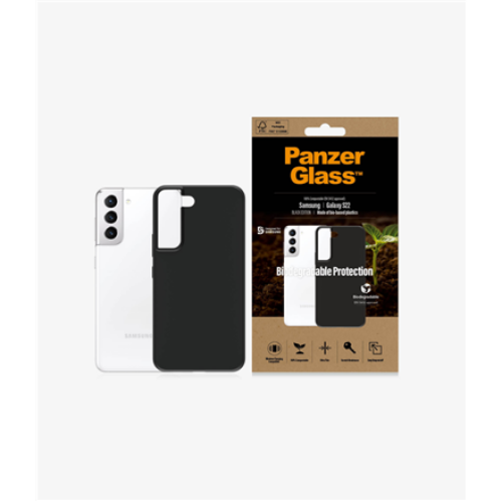 PanzerGlass Biodegradable Case Samsung, Galaxy S22, Bio-based plastic, Black