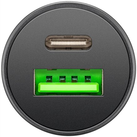 Goobay Dual-USB Car Fast Charger USB-C PD (Power Delivery), 45 W , 61739