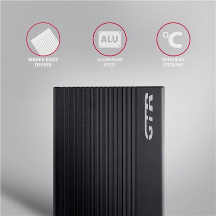 AXAGON USB-C 10Gbps RIBBED Box , EE25-GTR