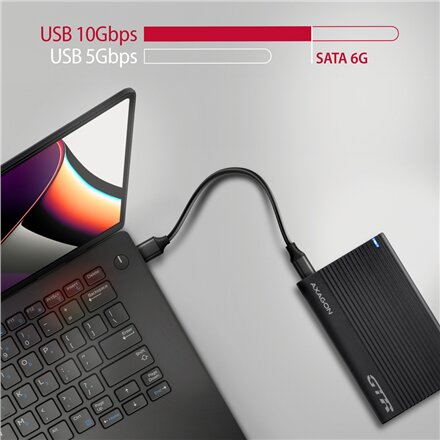 AXAGON USB-C 10Gbps RIBBED Box , EE25-GTR