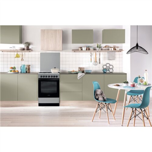 INDESIT Cooker IS5G5PHX/E Hob type Gas Oven type Electric Stainless steel Width 50 cm Grilling 60 L Depth 60 cm