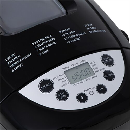Mesko , Bread maker , MS 6022 , Power 850 W , Number of programs 15 , Display LCD , Black