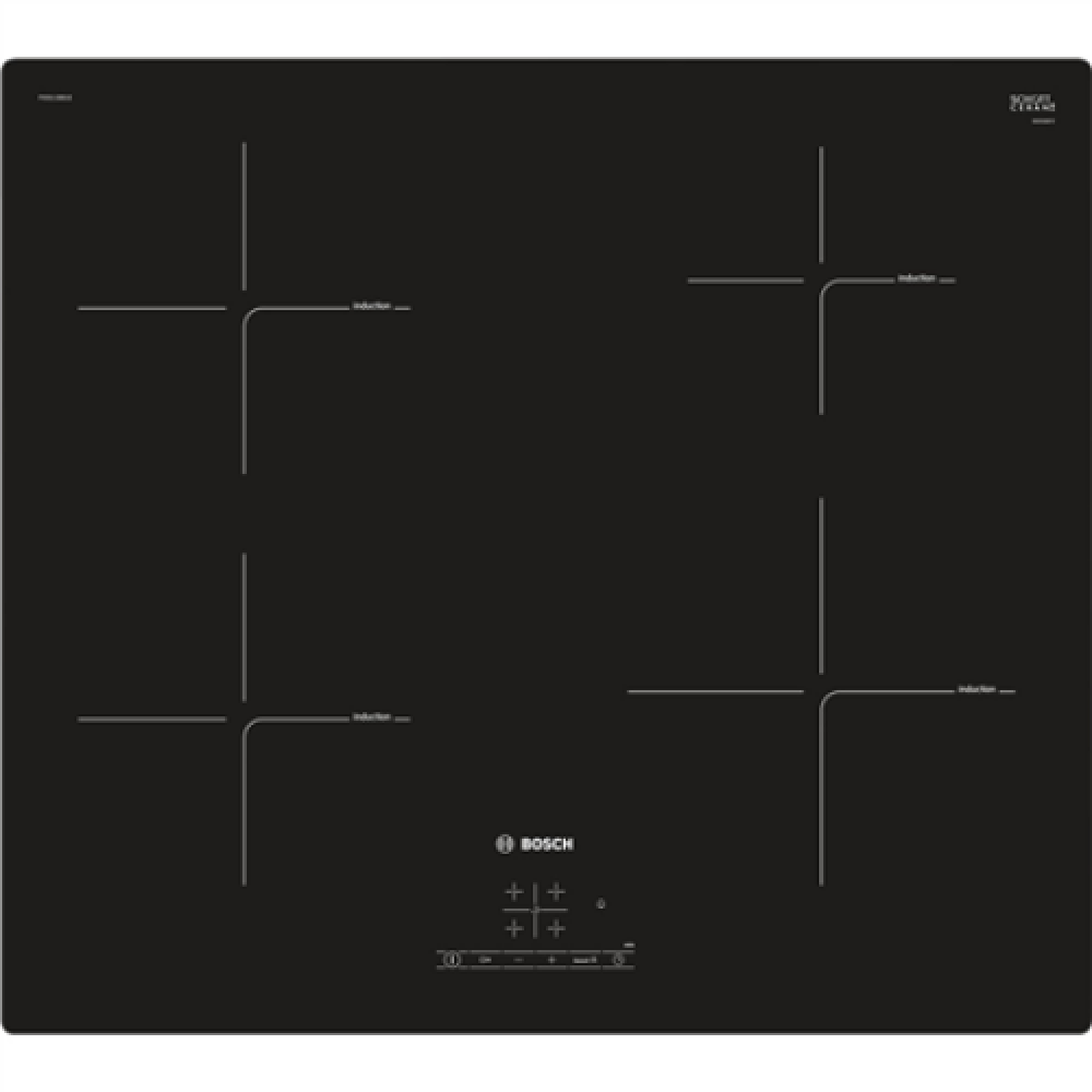 Bosch PIE611BB1E Induction, Number of burners/cooking zones 4, Black, Display, Timer
