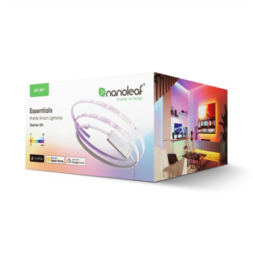 Nanoleaf,Nanoleaf Essentials Light Strips Starter Kit 2 Meters Matter 2000Lm RGBCW 2700-6500K,23 W,RGBCW,Bluetooth, Thread,2700 - 6500 K