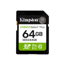 Kingston Canvas Select Plus , 64 GB , SD , Flash memory class Class 10, UHS-I, U1/U3, Video Class 10/30